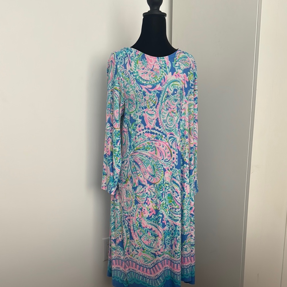 Lilly Pulitzer Blue and Pink Long Sleeve Sundress